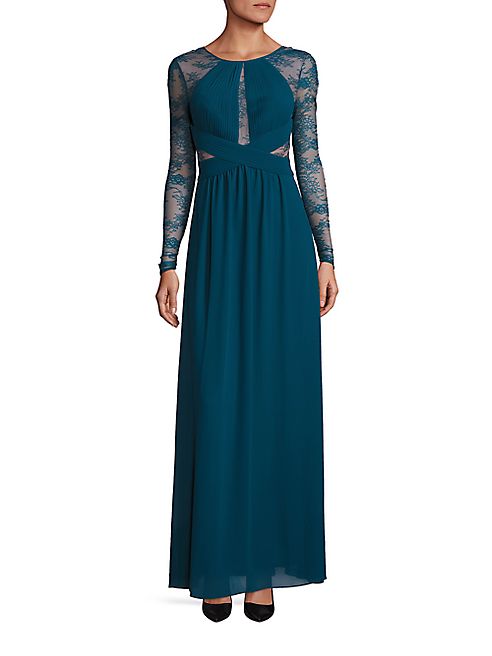 BCBGMAXAZRIA - Lace Long Sleeve Gown