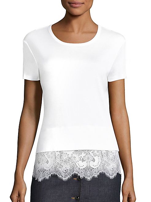 Carven - Cotton Lace Bottom Top