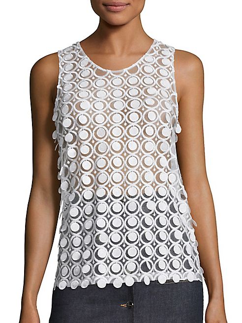 Carven - Sleeveless Circle Detail Tank