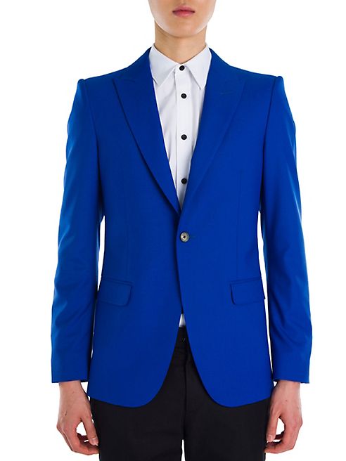 Alexander McQueen - Solid Periwinkle Wool & Silk Jacket