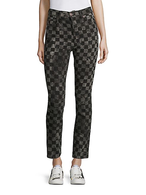 Marc Jacobs - Checker Printed Denim Pants