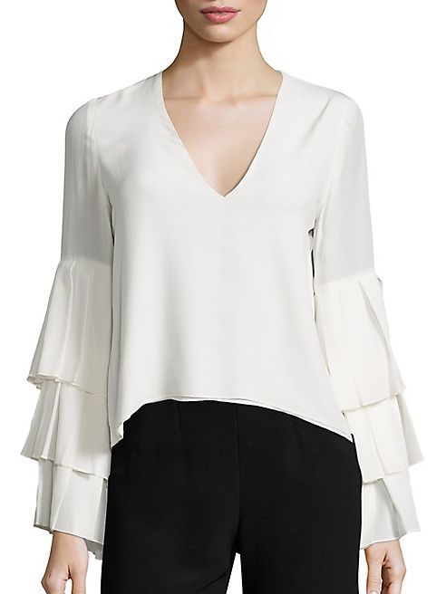 Alexis - Valencia Silk Tiered Bell Sleeve Top