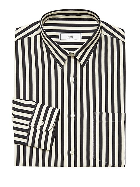 AMI - Regular-Fit Striped Dress Shirt