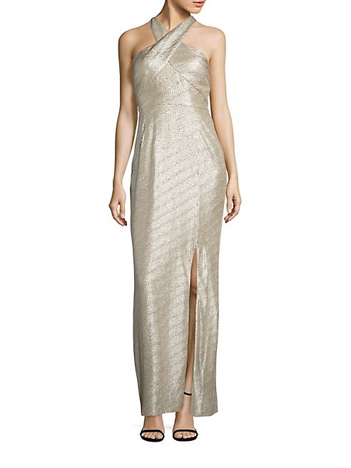 Laundry by Shelli Segal - Metallic Halter Gown