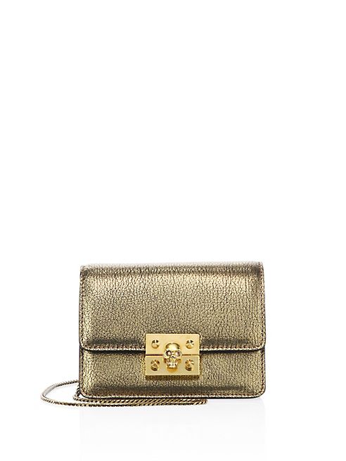 Alexander McQueen - Skull Mini Metallic Leather Chain Wallet