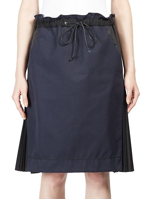 Sacai - Cotton Twill Drawstring Skirt