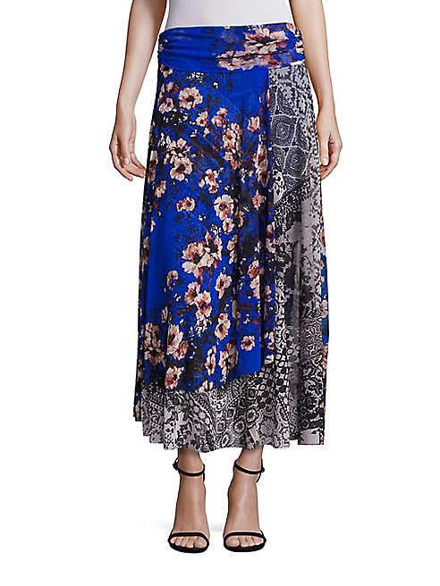 Fuzzi - Vintage Floral Patch Maxi Skirt