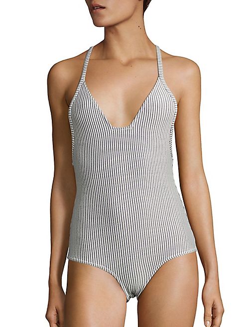 Made By Dawn - Glimmer Traveler One-Piece Striped Swimsuit