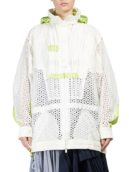 Sacai - Dot Lace Blouson Zip-Front Anorak