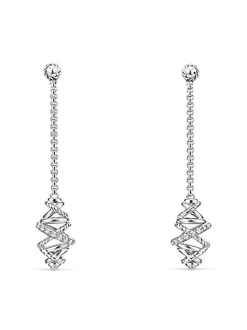 David Yurman - Crossover Chain Drop Earrings with Diamonds