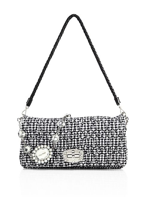 Miu Miu - Crystal-Strap Matelassé Check Pochette