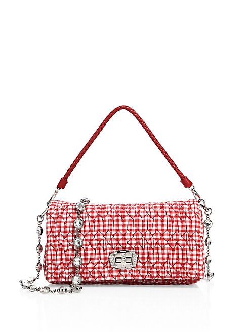 Miu Miu - Crystal-Strap Matelassé  Check Pochette