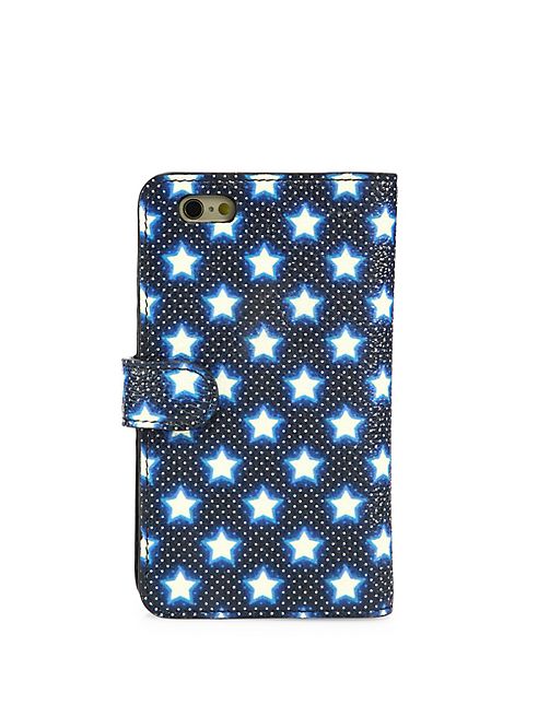 Miu Miu - Star-Print Leather Phone Case