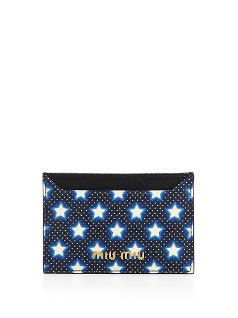 Miu Miu - Star-Print Leather Card Case