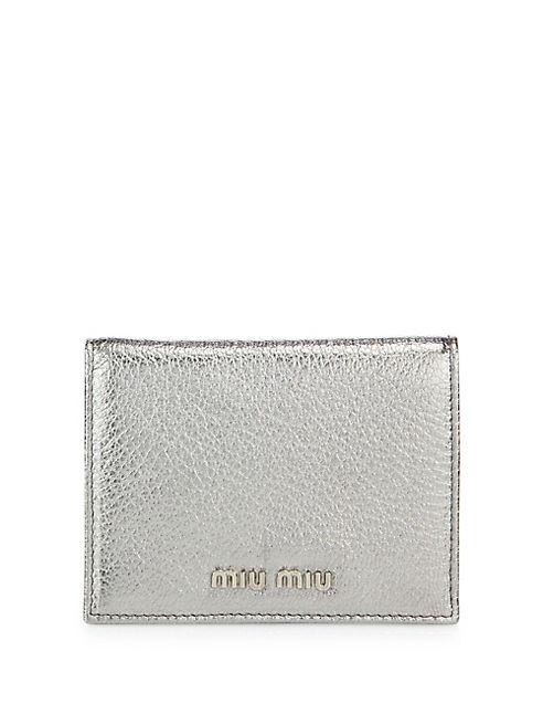 Miu Miu - Madras Metallic Leather Bifold Wallet