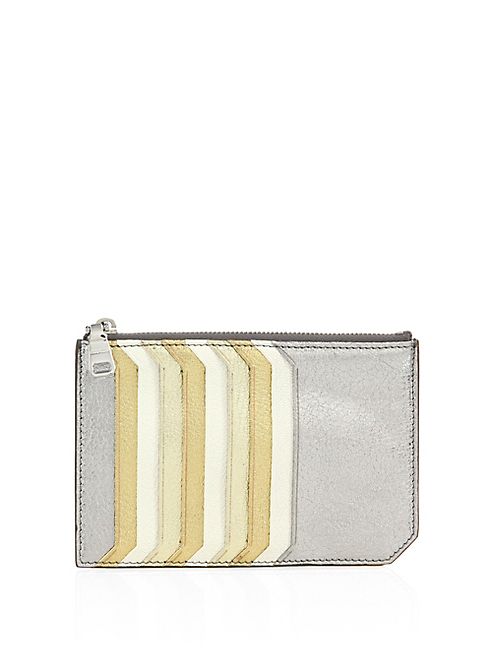 Miu Miu - Madras Multicolor Metallic Leather Card Case