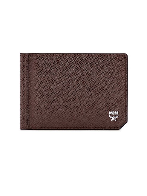 MCM - New Bric Money Clip Bifold Leather Wallet