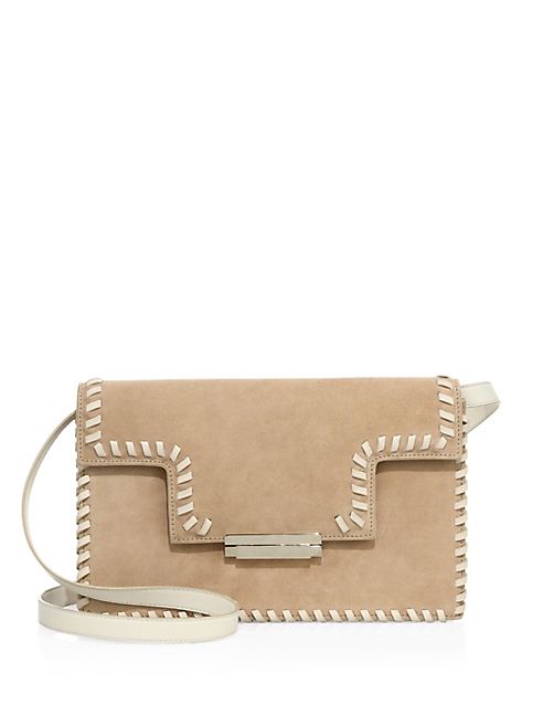 AERIN - Whipstitch Suede Clutch