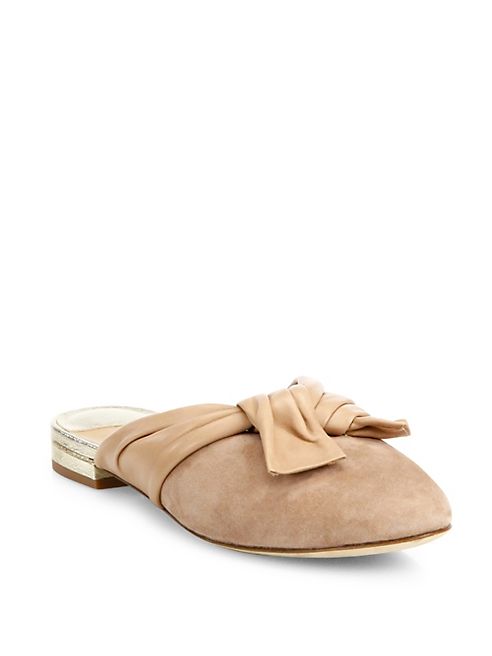 Diane von Furstenberg - Doha Suede & Leather Flat Mules