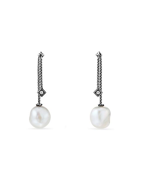 David Yurman - Solari Drop Earrings with Diamonds and Pearl