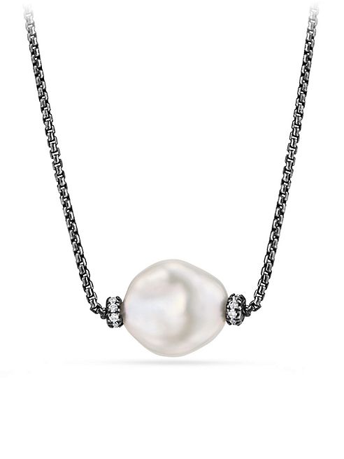 David Yurman - Solari Station Necklace with Diamonds and Pearls