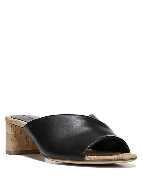 Diane von Furstenberg - Faleria Cork Heel Leather Mules