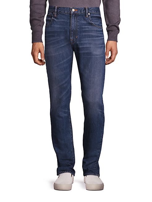 Vince - Drop-Rise Faded Jeans