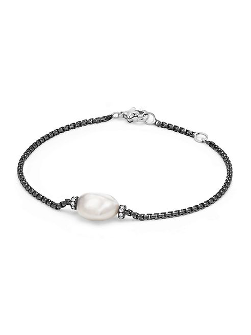 David Yurman - Solari Pearl Single Station Bracelet with Diamonds and Pearl