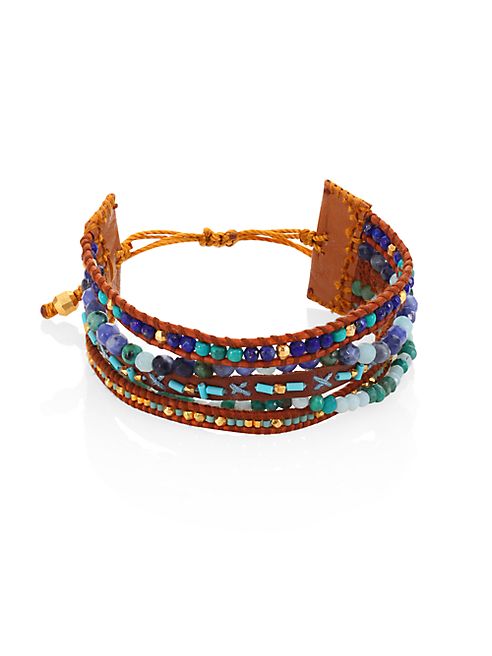 Chan Luu - Multi Bead Mix Leather Strand Bracelet