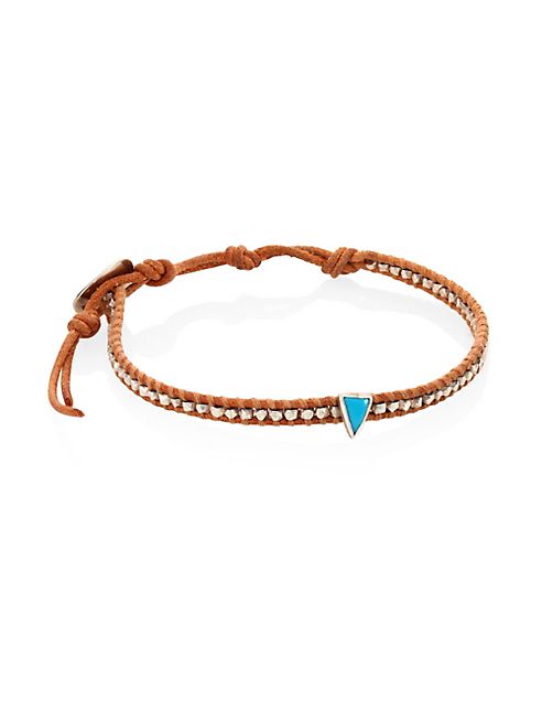 Chan Luu - Turquoise, Sterling Silver & Leather Bracelet