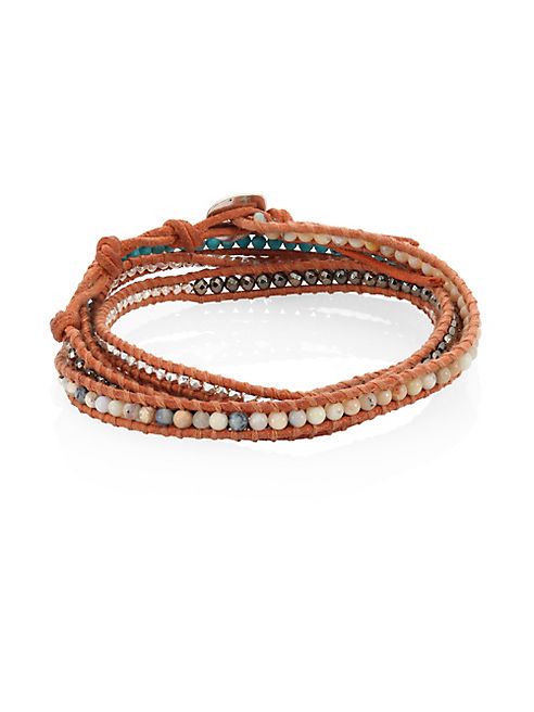 Chan Luu - Beaded Leather Wrap Bracelet