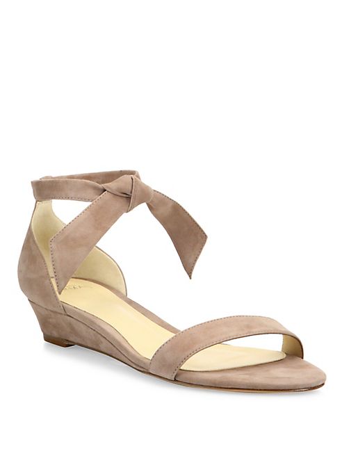 Alexandre Birman - Clarita Suede Ankle-Tie Demi-Wedge Sandals