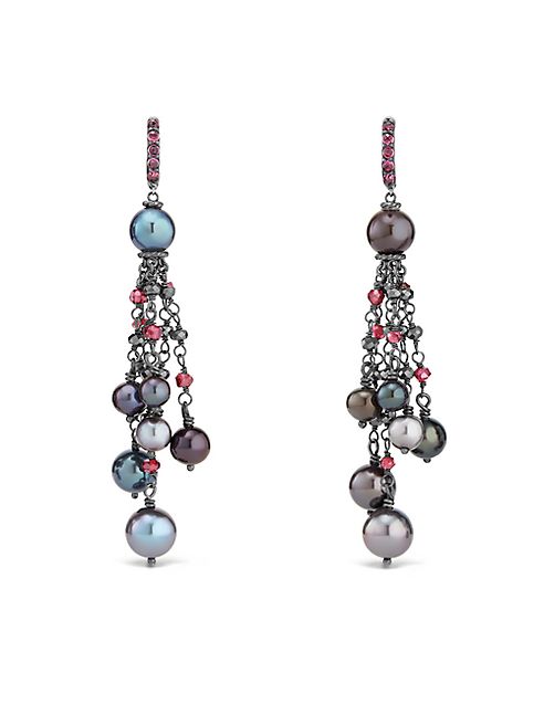 David Yurman - Oceanica Fringe Earrings with Grey Pearls and Hematine