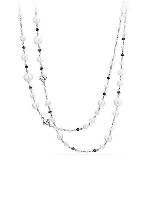 David Yurman - Oceanica Pearl and Bead Link Necklace with Pearls and Black Spinel