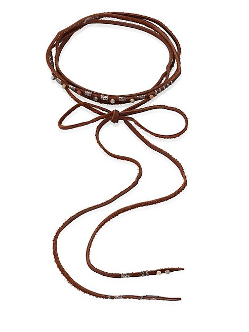 Chan Luu - Aqua Terra Leather Wrap Necklace