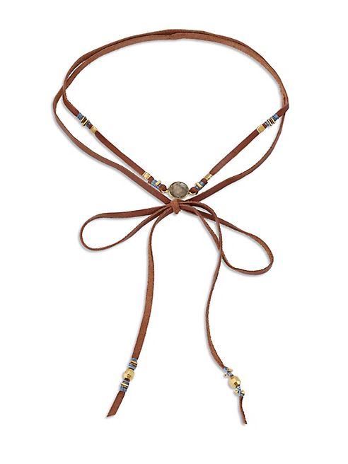 Chan Luu - Labradorite & Leather Wrap Necklace