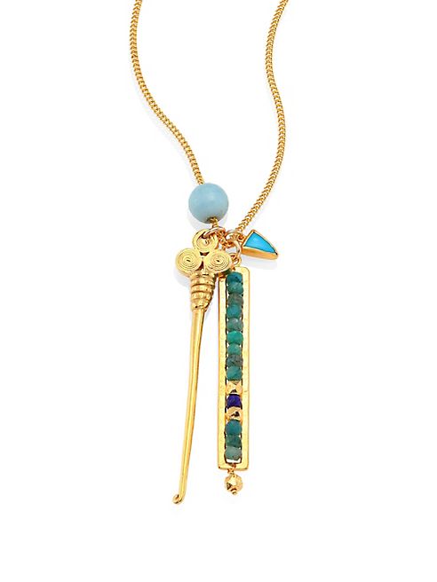 Chan Luu - Long Turquoise, Amazonite & Opal Pendant Necklace