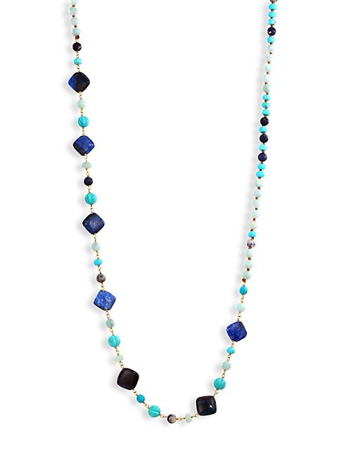 Chan Luu - Blue Mix Beaded Strand Necklace