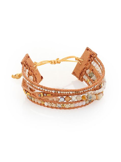 Chan Luu - Natural Semi-Precious Stone Mix Leather Bracelet