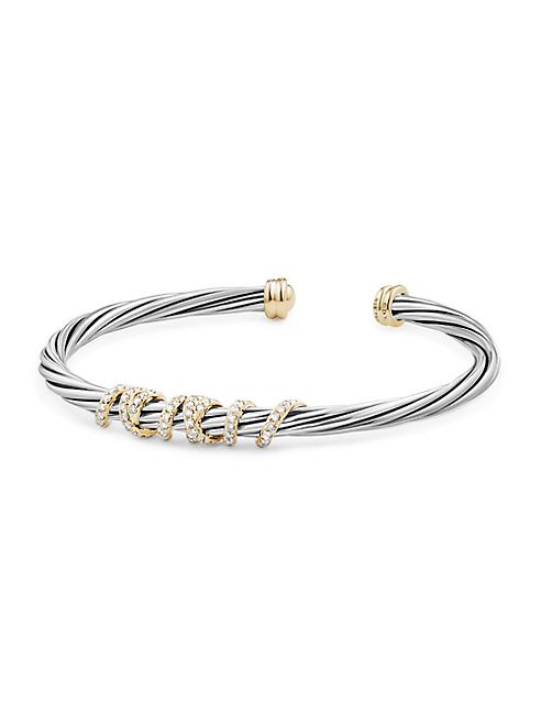 David Yurman - Helena Center Station Bracelet With Diamonds and 18K Gold