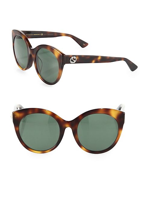 Gucci - 54MM Round Cat's-Eye Sunglasses