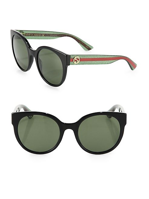 Gucci - 54MM Glitter Round Sunglasses