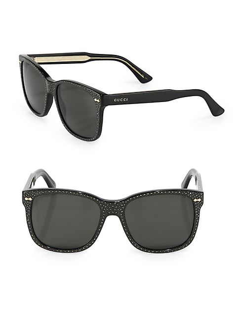 Gucci - 56MM Studded Soft Square Sunglasses