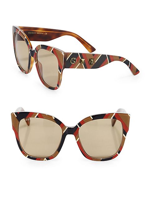 Gucci - 55MM Oversized studded Square Cat Eye Sunglasses