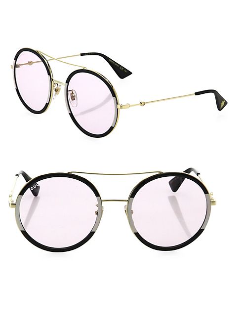 Gucci - 56MM Double-Bridge Round Sunglasses