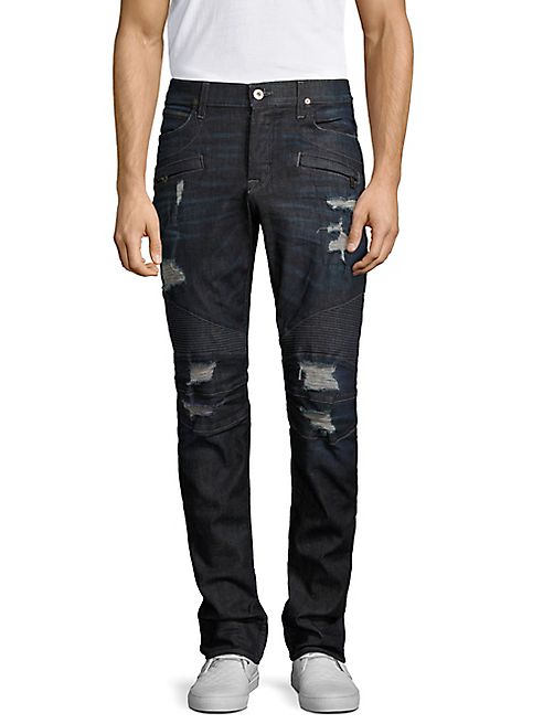 Hudson - Destructed Skinny Biker Jeans