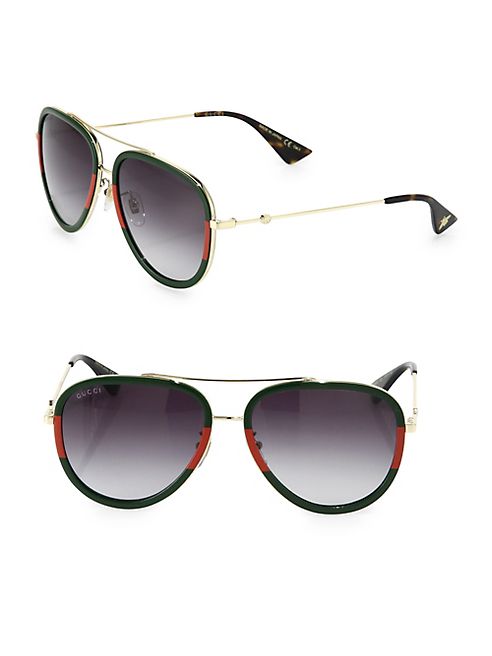 Gucci - 57MM Aviator Sunglasses