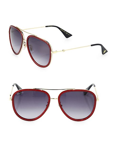 Gucci - 57MM Aviator Sunglasses