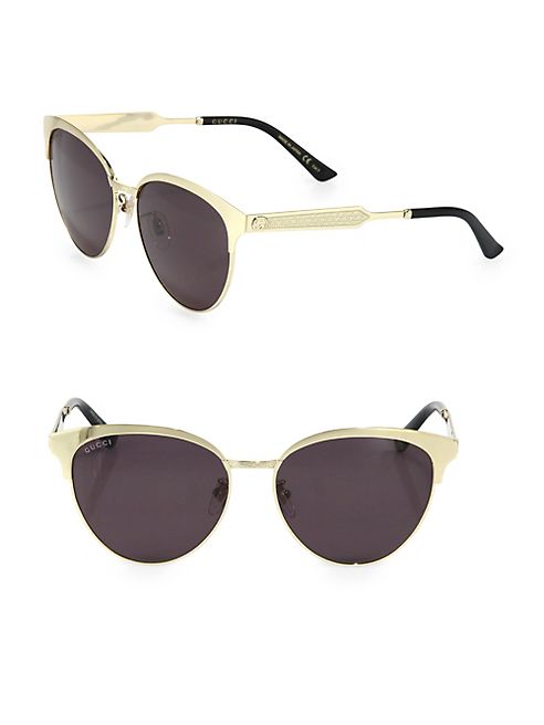 Gucci - 57MM Metal Cat's-Eye Sunglasses