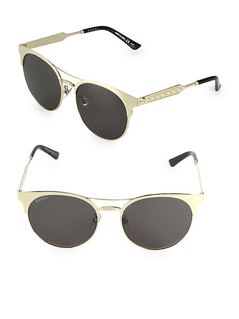 Gucci - 56MM Metal Clubmaster Sunglasses